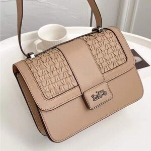 Authentic 💯 Coach Alie bag with weaving Beige in color.  MINT CONDITION